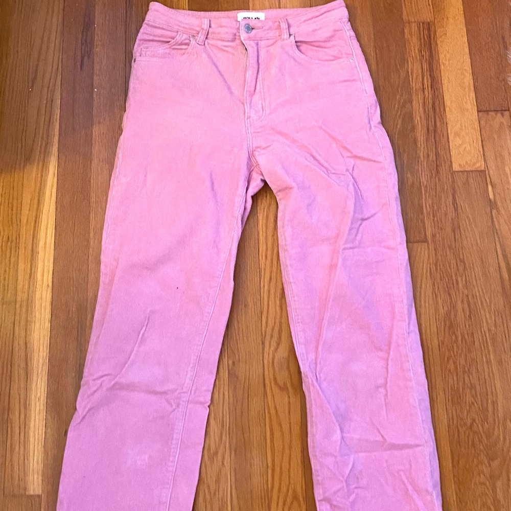 Rolla’s Original Straight High Rise Pink Corduroy Pants